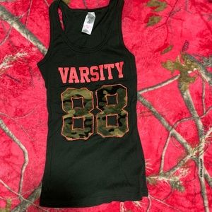 Camo Green and Pink Pajama Sleepwear Tank Top